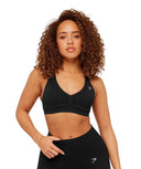 Lift Seamless Sports Bra light support Black/Black Marl - Unmatched Kicks - GYMSHARK