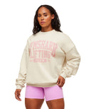 Lifting Club Graphic Oversized Crew Neck oversized fit Oat White - Unmatched Kicks - GYMSHARK