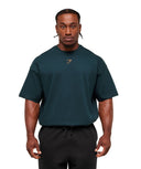 Lifting Club T-Shirt extreme oversized fit Deep Petrol Blue/Antique Gold - Unmatched Kicks - GYMSHARK