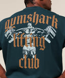 Lifting Club T-Shirt extreme oversized fit Deep Petrol Blue/Antique Gold - Unmatched Kicks - GYMSHARK