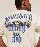 Lifting Club T-Shirt extreme oversized fit Oat White/Compound Blue - Unmatched Kicks - GYMSHARK
