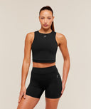 Lifting Dipped Crop Tank Black - Unmatched Kicks-GYMSHARK