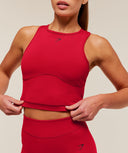 Lifting Dipped Crop Tank Carmine Red - Unmatched Kicks-GYMSHARK