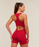Lifting Dipped Crop Tank Carmine Red - Unmatched Kicks-GYMSHARK