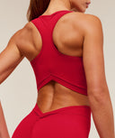 Lifting Dipped Crop Tank Carmine Red - Unmatched Kicks-GYMSHARK