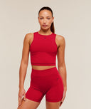Lifting Dipped Crop Tank Carmine Red - Unmatched Kicks-GYMSHARK