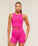 Lifting Dipped Crop Tank Super-Set Pink - Unmatched Kicks-GYMSHARK
