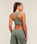Lifting Dipped Crop Tank Unit Green - Unmatched Kicks-GYMSHARK