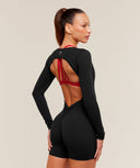 Lifting Dipped Waistband All-In-One Black - Unmatched Kicks-GYMSHARK
