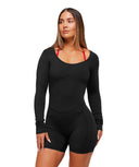 Lifting Dipped Waistband All - In - One body fit Black - Unmatched Kicks - GYMSHARK