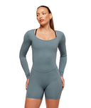 Lifting Dipped Waistband All - In - One body fit Iron Blue - Unmatched Kicks - GYMSHARK