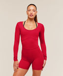 Lifting Dipped Waistband All-In-One Carmine Red - Unmatched Kicks-GYMSHARK