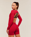 Lifting Dipped Waistband All-In-One Carmine Red - Unmatched Kicks-GYMSHARK