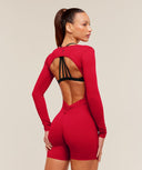 Lifting Dipped Waistband All-In-One Carmine Red - Unmatched Kicks-GYMSHARK