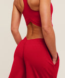Lifting Dipped Waistband Pants regular Carmine Red - Unmatched Kicks-GYMSHARK