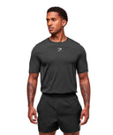 Lightweight Seamless T-Shirt regular fit Black/Silhouette Grey - Unmatched Kicks - GYMSHARK