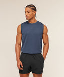 Lightweight Seamless Tank regular Heavy Blue/Marl - Unmatched Kicks - GYMSHARK