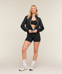 Lightweight Tricot Zip Through Jacket regular Black/Tinted White - Unmatched Kicks - GYMSHARK