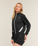 Lightweight Tricot Zip Through Jacket regular Black/Tinted White - Unmatched Kicks - GYMSHARK