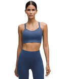 Like a Cloud Longline Bra Light Support Blue Twill - Unmatched Kicks - LULULEMON