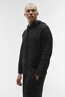Linen Days Button Up Hoodie Black - Unmatched Kicks-ALO