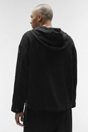 Linen Days Button Up Hoodie Black - Unmatched Kicks-ALO