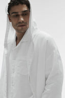 Linen Days Button Up Hoodie White - Unmatched Kicks-ALO