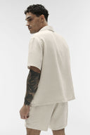 Linen Days Short Sleeve Button Up Bone - Unmatched Kicks-ALO
