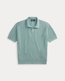 Linen Johnny-Collar Sweater Pale Blue - Unmatched Kicks-ralph lauren