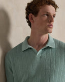 Linen Johnny-Collar Sweater Pale Blue - Unmatched Kicks-ralph lauren