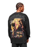 Lion Graphic Long Sleeve T-Shirt extreme oversized fit Black - Unmatched Kicks - GYMSHARK