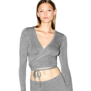 LONG SLEEVE WRAP TOP Dark Heather Grey - Unmatched Kicks - SKIMS