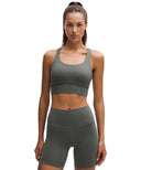 lululemon Energy Longline Bra Medium Support Palm Deco - Unmatched Kicks - LULULEMON