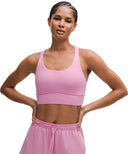lululemon Energy Longline Bra Medium Support Pink Frosting - Unmatched Kicks - LULULEMON