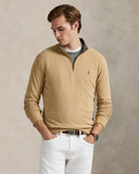 Luxury Jersey Quarter - Zip Pullover Classic Camel Heather - Unmatched Kicks - ralph lauren