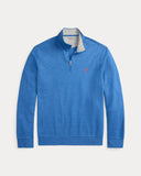 Luxury Jersey Quarter - Zip Pullover Fresh Surf Heather - Unmatched Kicks - ralph lauren