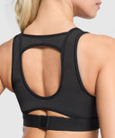 Mesh Back Sports Bra Black - Unmatched Kicks - GYMSHARK
