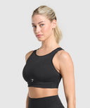 Mesh Back Sports Bra Black - Unmatched Kicks - GYMSHARK