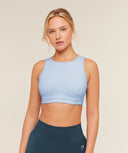 Mesh Back Sports Bra Chilled Blue - Unmatched Kicks - GYMSHARK