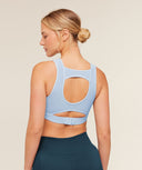 Mesh Back Sports Bra Chilled Blue - Unmatched Kicks - GYMSHARK