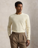 Mesh-Knit Cotton Crewneck Sweater Andover Cream - Unmatched Kicks-ralph lauren