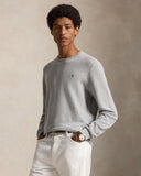 Mesh-Knit Cotton Crewneck Sweater Andover Heather - Unmatched Kicks-ralph lauren