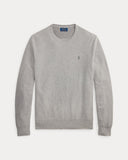 Mesh-Knit Cotton Crewneck Sweater Andover Heather - Unmatched Kicks-ralph lauren