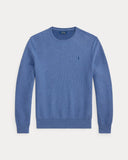 Mesh-Knit Cotton Crewneck Sweater Blue Borage Heather - Unmatched Kicks-ralph lauren