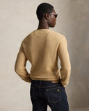 Mesh-Knit Cotton Crewneck Sweater Camel Melange - Unmatched Kicks-ralph lauren