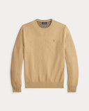 Mesh-Knit Cotton Crewneck Sweater Camel Melange - Unmatched Kicks-ralph lauren