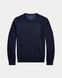 Mesh-Knit Cotton Crewneck Sweater Navy Heather - Unmatched Kicks-ralph lauren