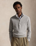 Mesh-Knit Cotton Quarter-Zip Sweater Andover Heather - Unmatched Kicks-ralph lauren