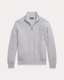 Mesh-Knit Cotton Quarter-Zip Sweater Andover Heather - Unmatched Kicks-ralph lauren