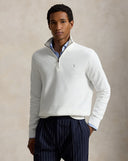 Mesh-Knit Cotton Quarter-Zip Sweater Deckwash White - Unmatched Kicks-ralph lauren